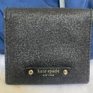 Kate Spade black glitter wallet